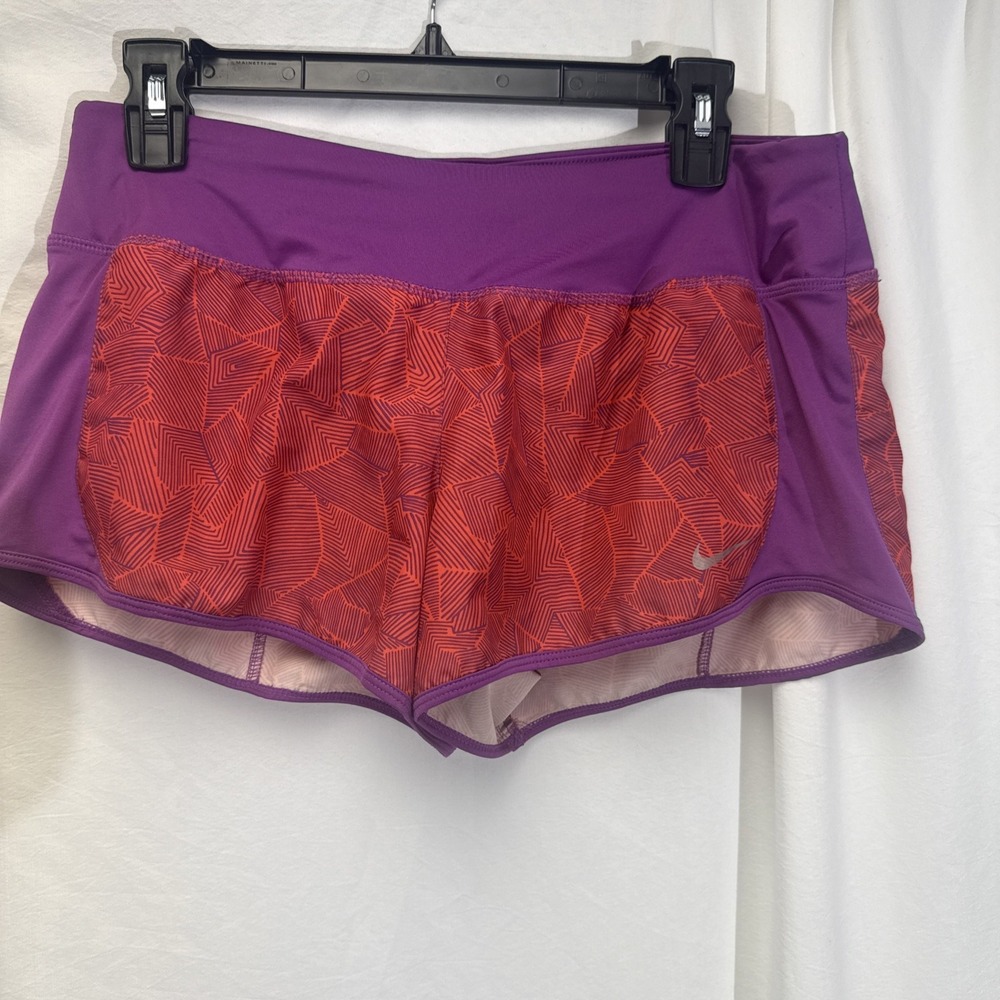 Nike Running Shorts Womens Medium Dri Fit Logo Lined Elastic Waist Stretch